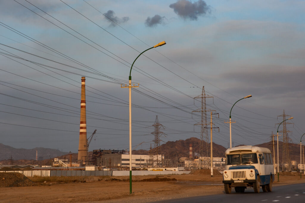 A gas-powered electricity and heating plant in Turkmenistan’s Caspian Sea port of Turkmenbashi.