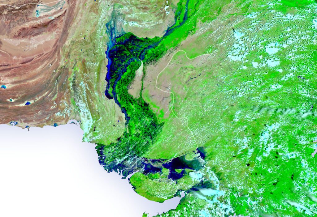 Pakistan's Indus River after a flood