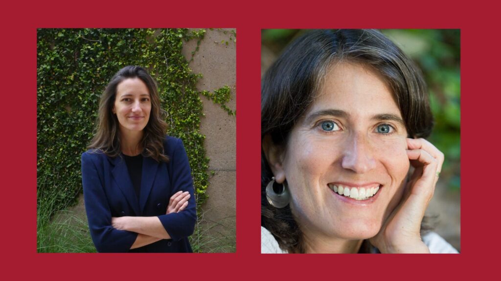 2024-2025 Radcliffe-Salata Climate Justice Fellows, Holly Buck (left) and Rachel Morello-Frosch.