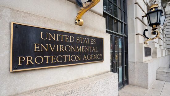 Sign on EPA building reads: United States Environmental Protection Agency