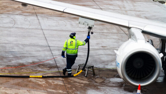 fueling an airplane
