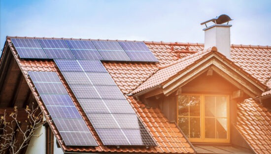 roof with solar panels
